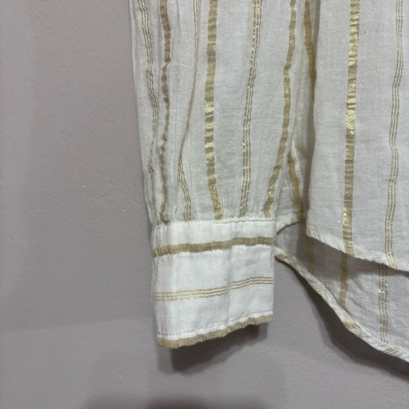 Isabel Marant Étoile Cream and Gold Striped Shirt - Picture 4 of 6